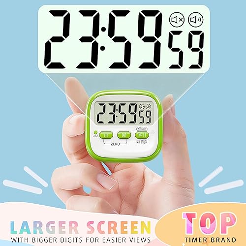 Miniatura 4 de Antonki Paquete de 2 temporizadores de aula para niños y profesores, temporizador digital de cocina magnético de cuenta regresiva para cocinar, 2