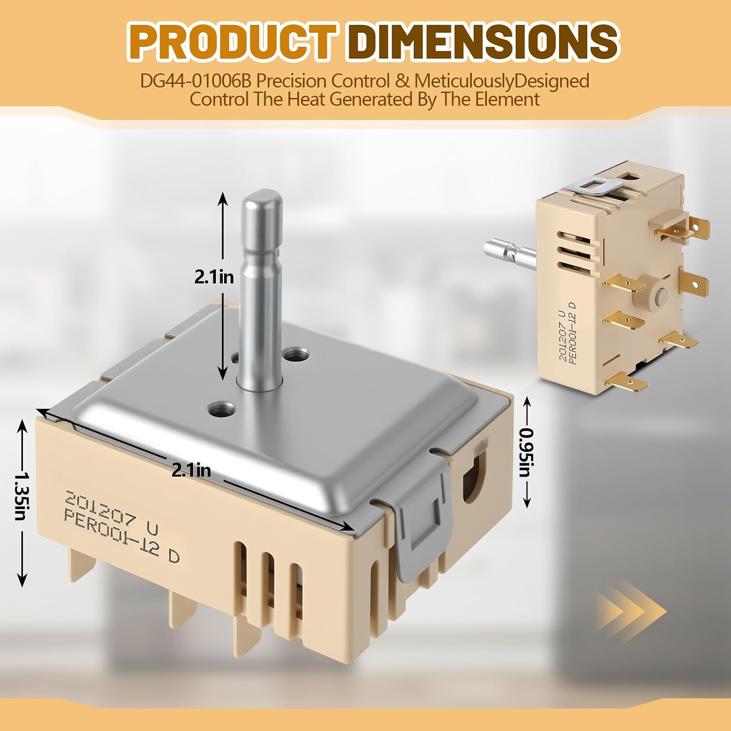 Huquary Dual Burner Infinite Switch Fit Compatible with Samsung Range Oven Surface Element Control Compatible with DG44-01006B PER001-12D Samsung NE59J7750WS NE58K9850WS NE59M4310SS