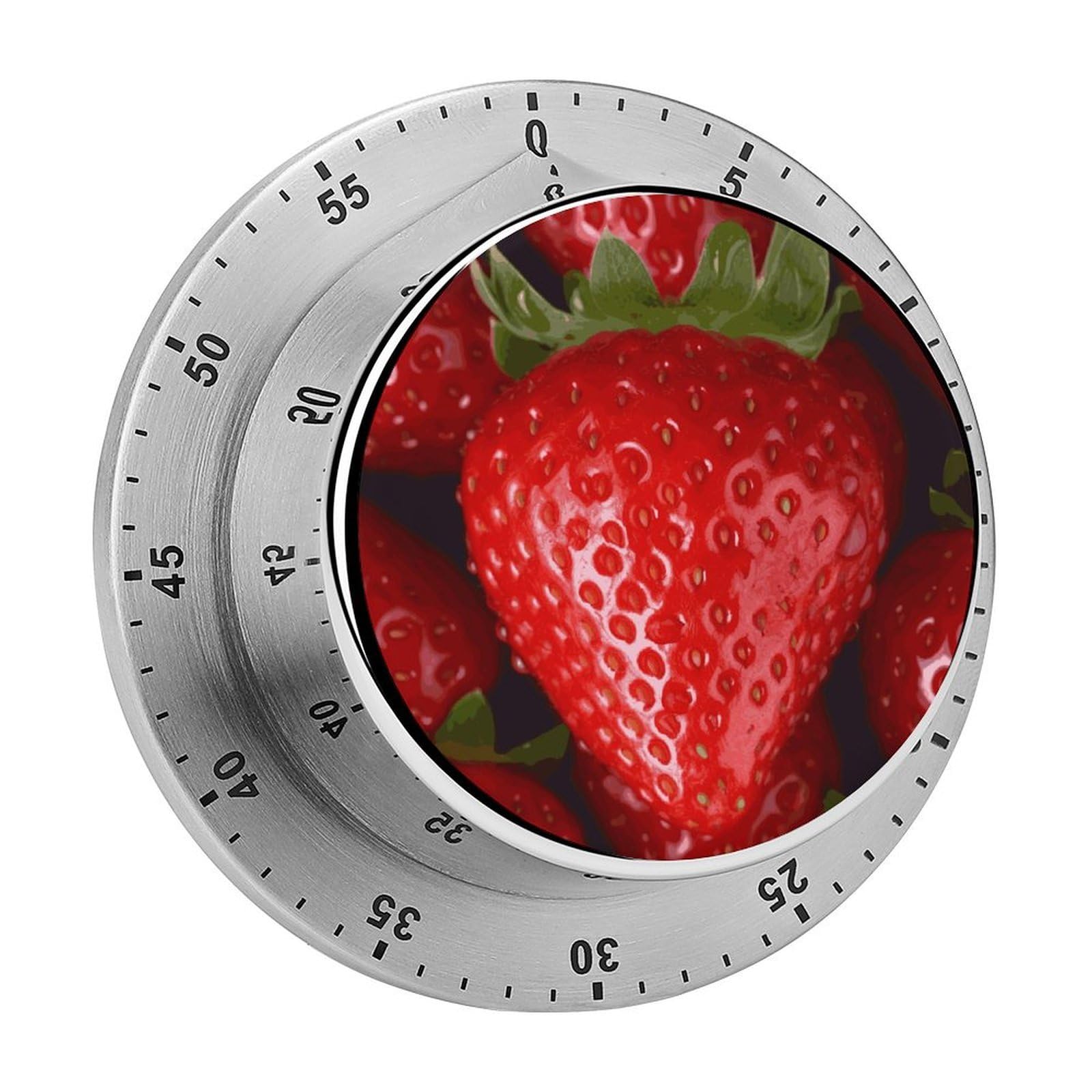 Red Strawberry Kitchen Timer for Cooking,Chef Cooking Timer Clock with Loud Alarm Stainless Steel Countdown Timer No Batteries for Home Baking Cooking