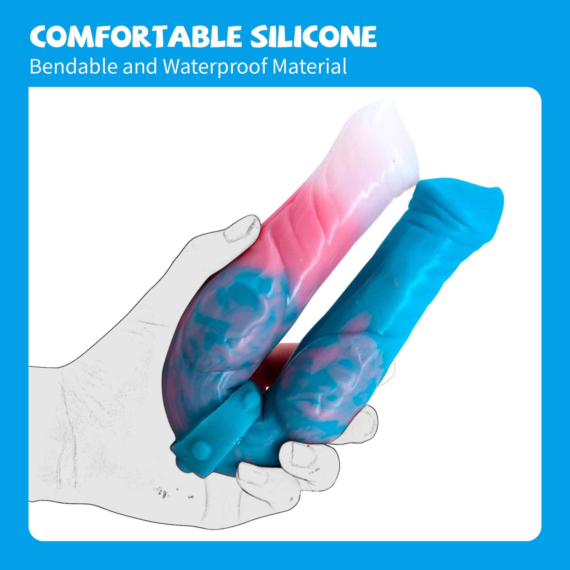 Double Ended Dildo Realistic Dog Dildo with Knot, 12inch Long Silicone Dual Dildos Anal Plug Adult Toys for Women Couples and Men Gay