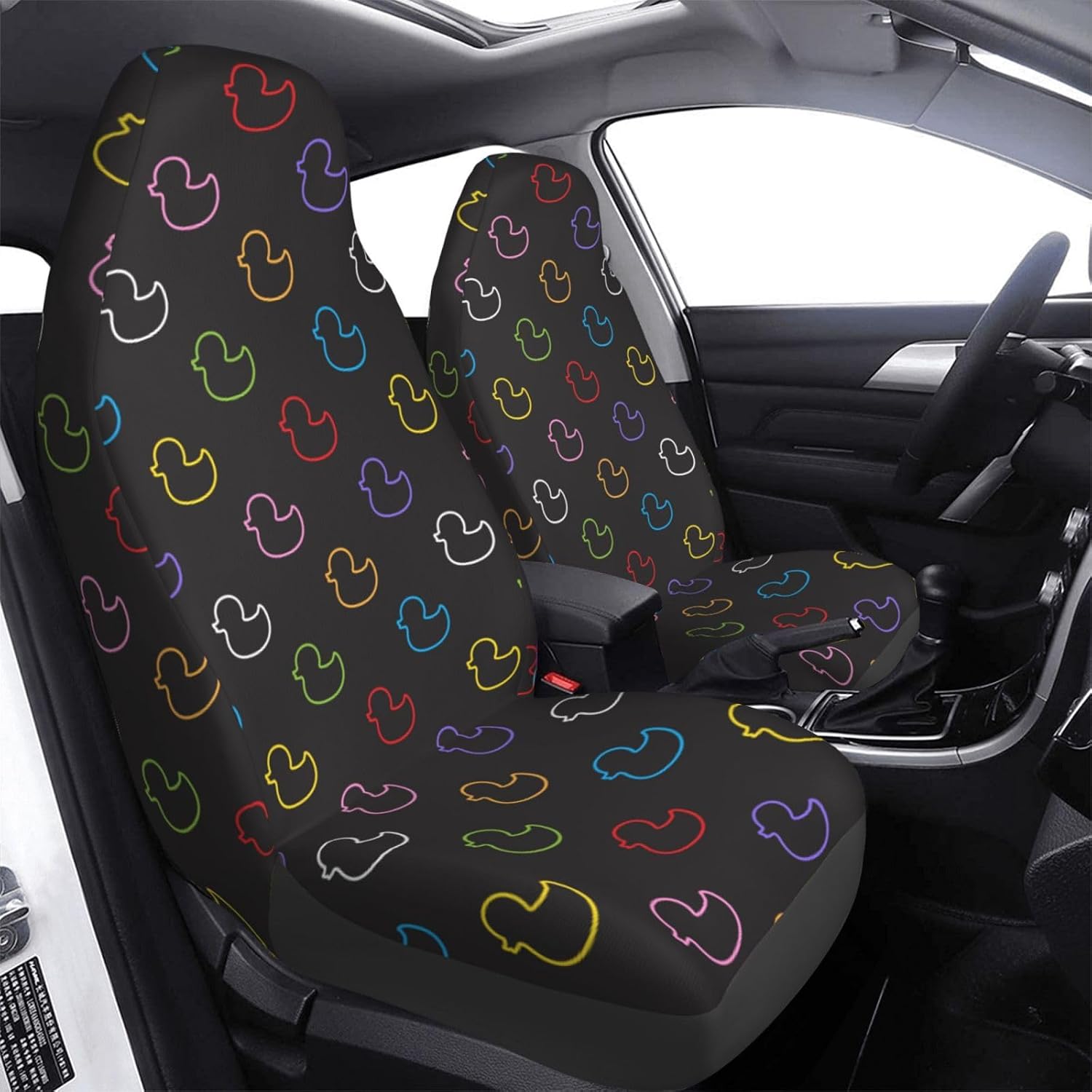 Rubber Duck Seamless Pattern Car Seat Covers Universal 2 Pcs Auto Front Seat Cover Fit Most Cars,SUV,Sedan,Trucks