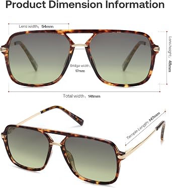 SOJOS Aviator Sunglasses for Women & Men, Square, Polarized Lens, SJ2229