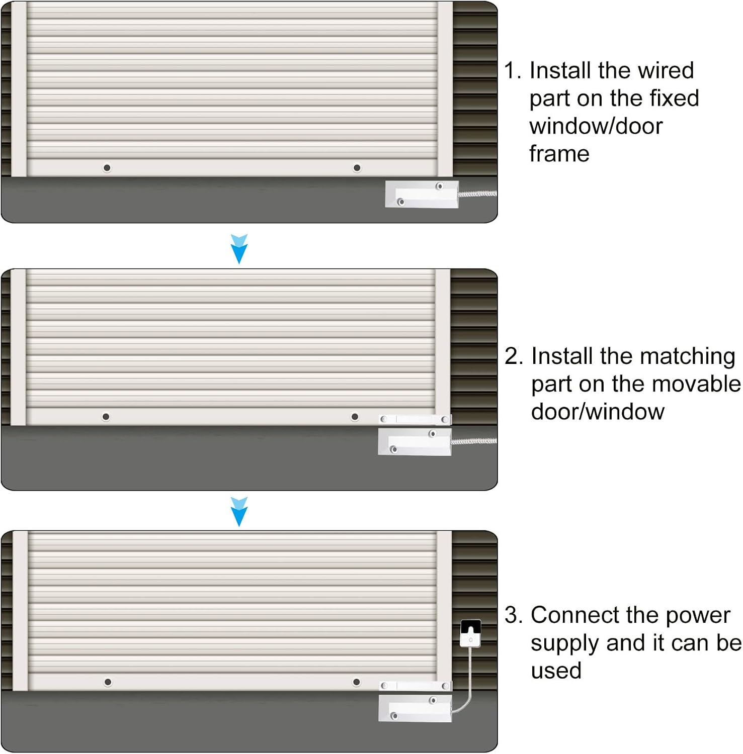 PATIKIL Rolling Door Alarm Contact Sensor,1Pcs 0~100V/0.5Amp Magnetic Reed Switch with 2 Wires for N.O. Home Garage Security Kit, Grey