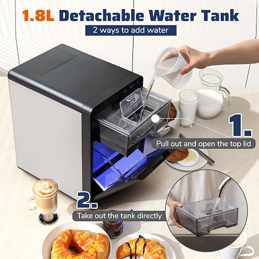 Fabricadora de hielo Nugget Costway 44 lbs/24H para hogar miniatura 7
