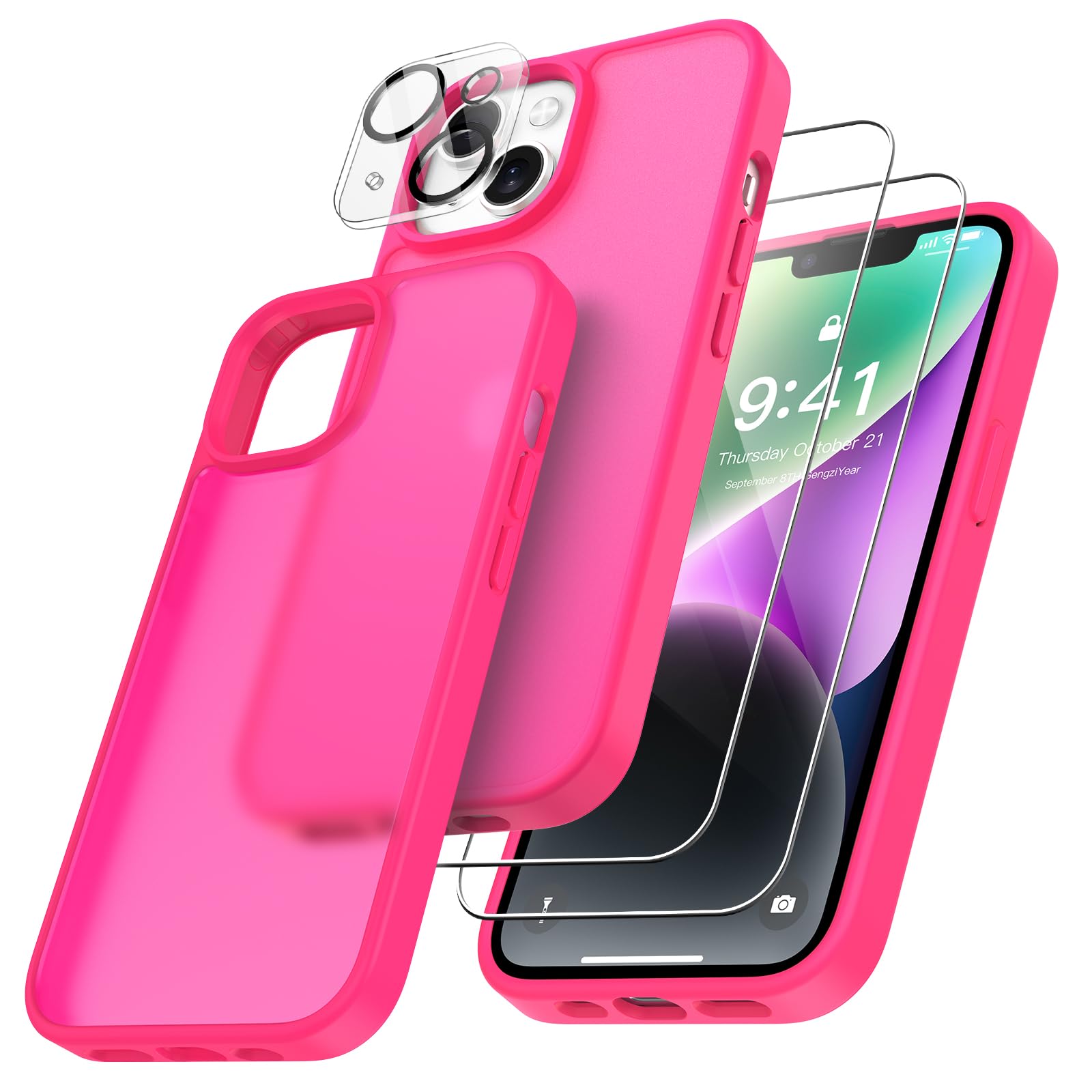 FLLAO 4 en 1 Funda para iPhone 15 con 2 Protector Pantalla y 1 Protector Lente Cámara, [Almohadilla de Aire integrada] Antigolpes Antiarañazos Carcasa 6,1 Pulgadas, Transparente — view 81