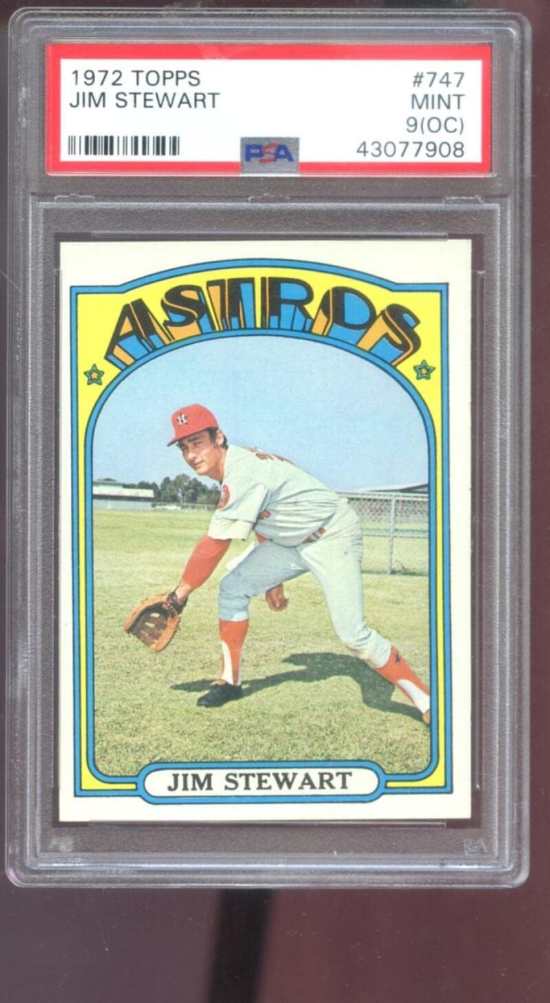 1972 Topps #747 Jim Stewart PSA 9 (OC) Graded Baseball Card MLB Houston Astros