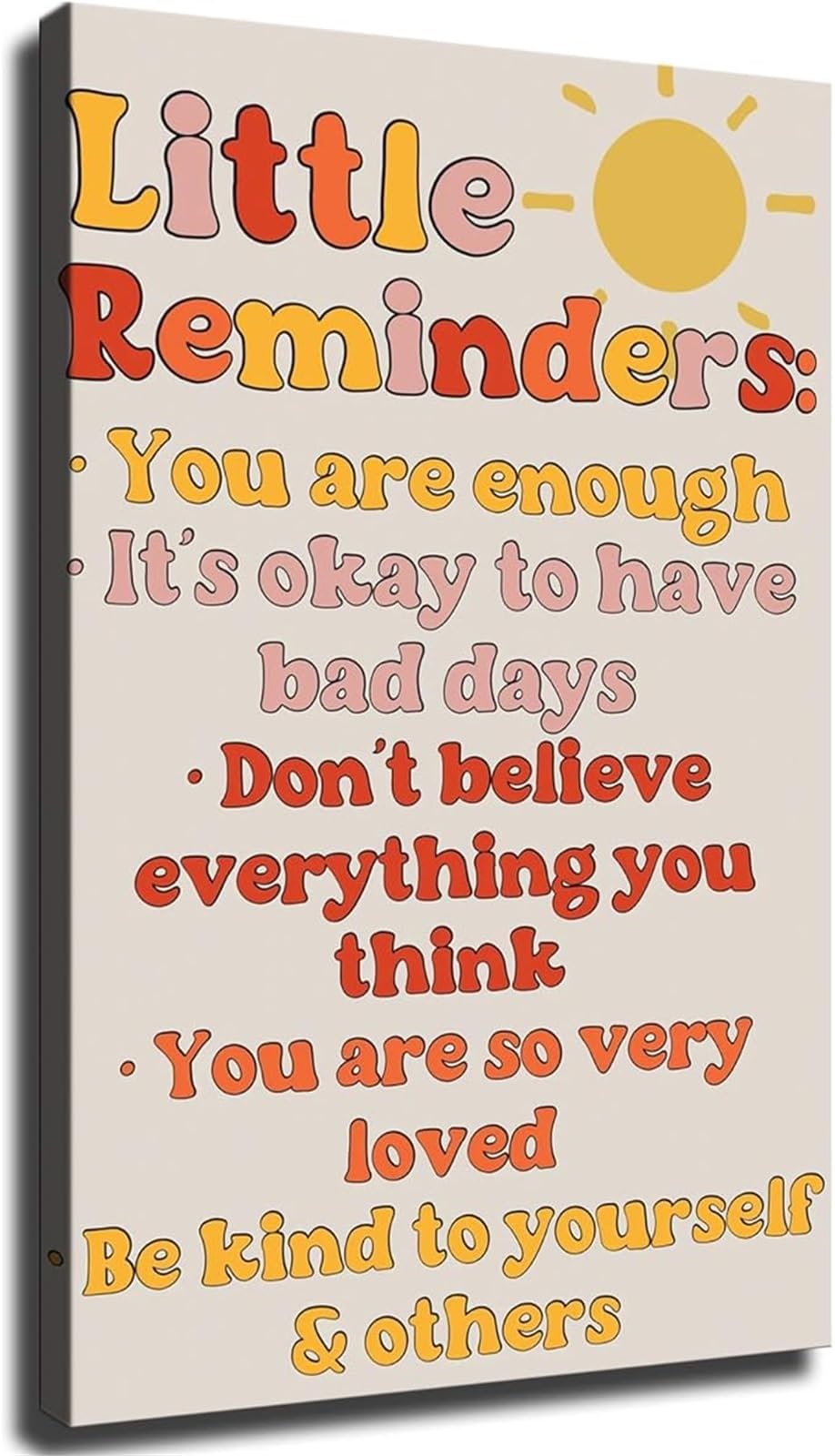 ZNRNVYIEN Little Reminders Poster Positive Affirmations for Mental Wellness Inspirational Wall Art Unframed,08x12inch(20x30cm)