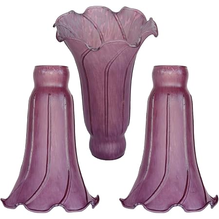 MIXDOM 3 Pack Tulip Glass Lamp Shades Lily Lamp Replacement Shades ...