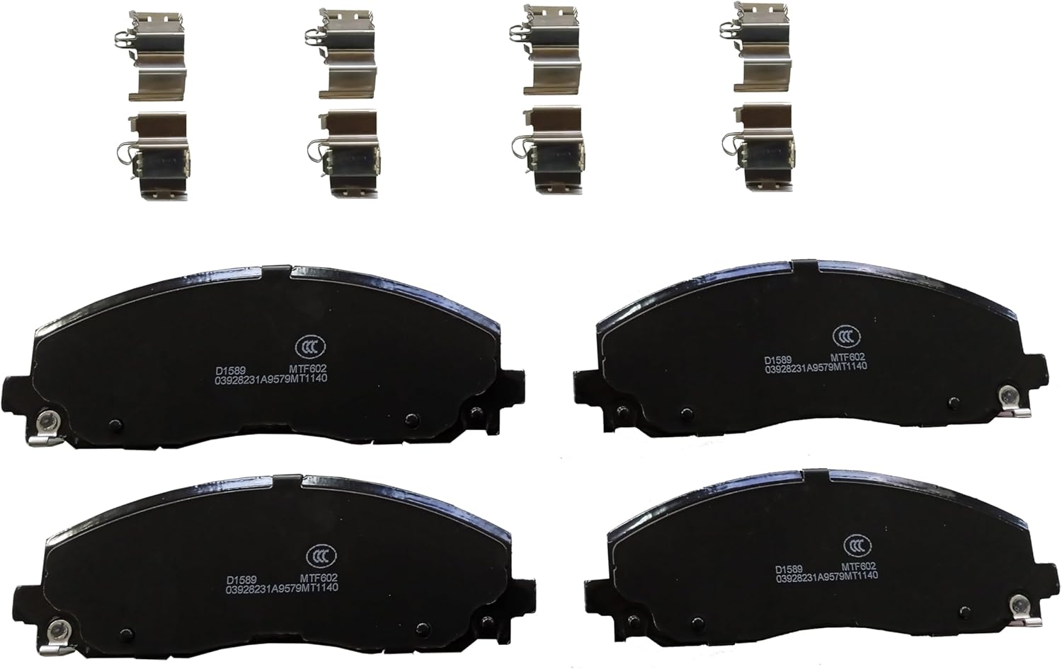 D1589 Front Ceramic Brake Pad for Chrysler Pacifica 2016-2023, Town & Country 2012-2016, Voyager 2020-2023 | Dodge Journey 12-20, Grand Caravan 12-20 | Ram C/V 12-15 | Volkswagen Routan 12-14