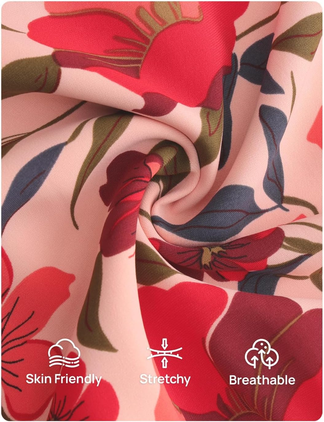 ZESICA Women's Summer Boho Floral Sleeveless Midi Dress 2026 V Neck Elastic High Waist Flowy Casual Beach Long Dresses - Image 7