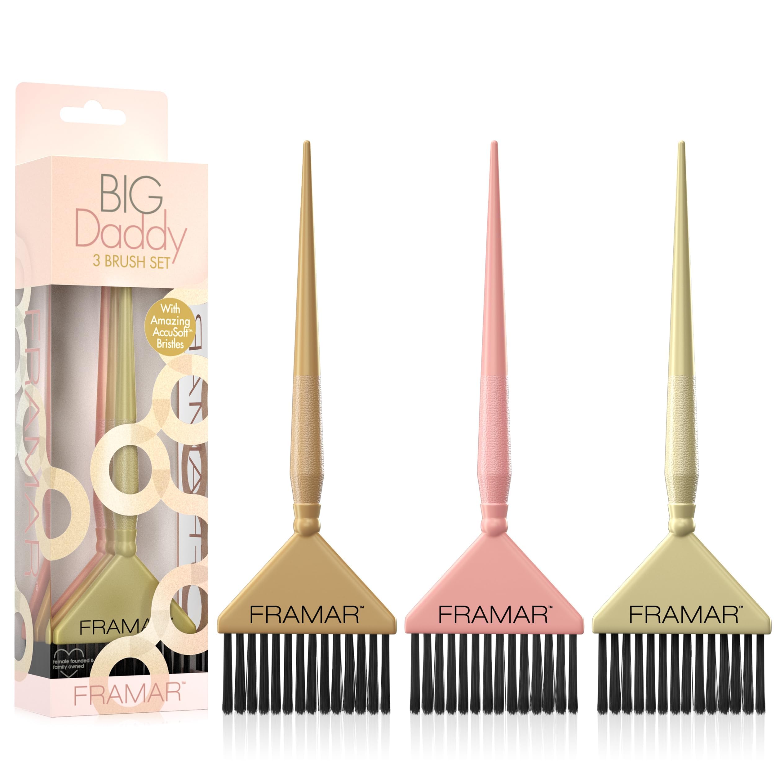 Framar Metallic Holiyay Big Daddy Brush Set 3 Pack -S Limited Edition