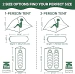 Tente de conditionnement de dos légère 1-2 personne - Tente imperméable pour 3 Tente de camping ultra-légère pour le plein air, Installation facile pour les sports, Randonnée, Voyage par Croosseoutdoors