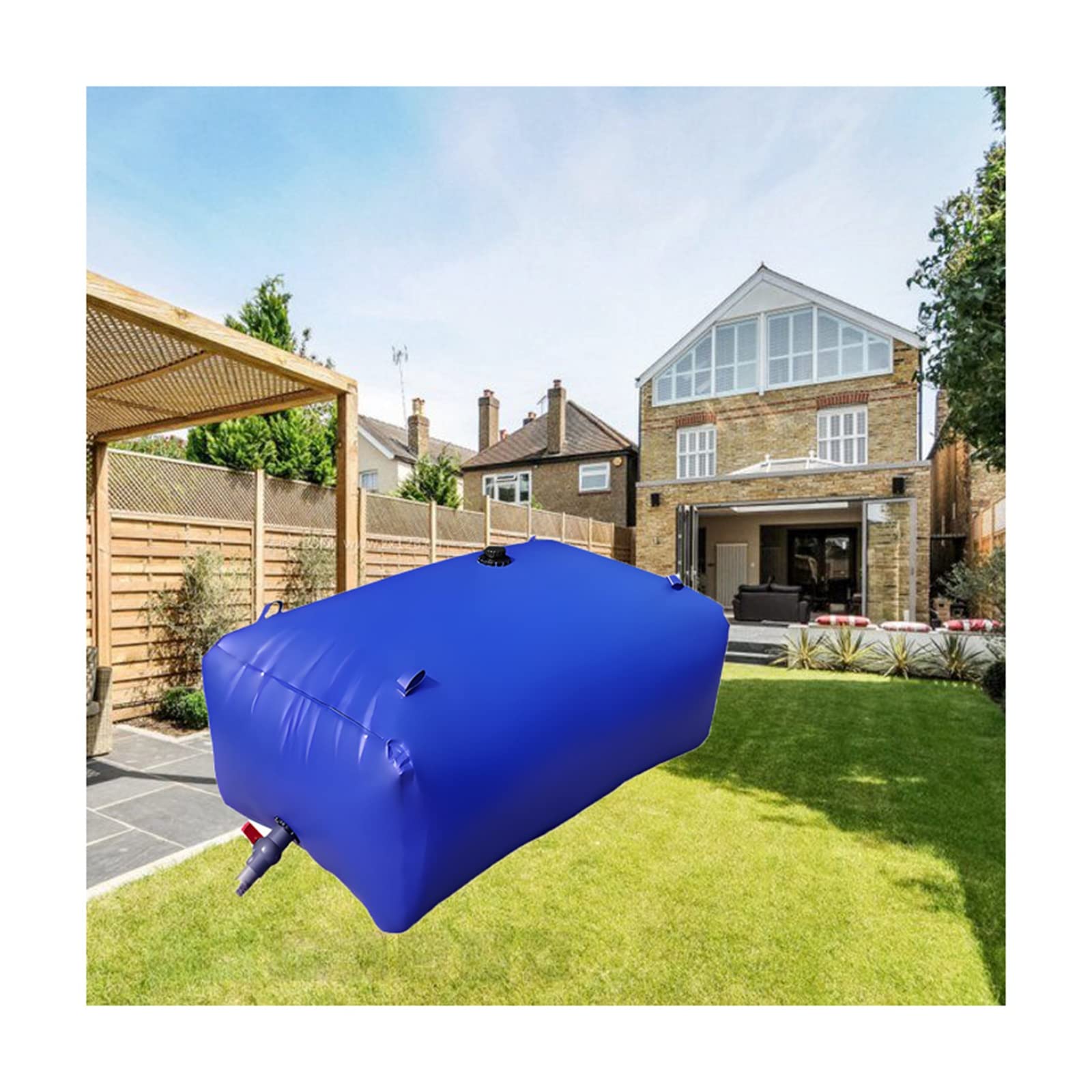 Wasserblasen-Aufbewahrungsbehälter，zusammenklappbarer tragbarer Wassertank, große Kapazität, weicher Wasserbeutel, weicher, dürrebeständiger Wasserbeutel, Wassertank ( Size : 1x0.8x0.5 m/400L/105gallo