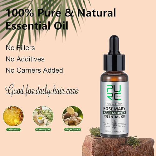 Miniatura 2 de Zomira Aceite de romero para el crecimiento del cabello, aceite esencial de romero orgánico, nutre el cabello seco con aceites de crecimiento del