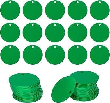 Round Aluminum Engraving Blanks Tags Stamping Blanks 25 Pack Diameter 1.57 Inch Green