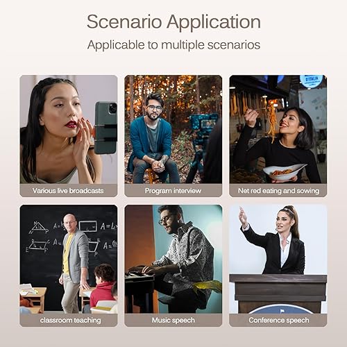 Miniatura 7 de Micrófono de solapa inalámbrico profesional dual para iPhone, iPad, mini micrófono de grabación de video para entrevistas, video, podcast, vlog,