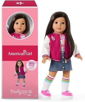 American Girl, Truly Me 18-inch Doll #124 with Brown Eyes, Straight Black-Brown Hair, Light-to-Medium Skin, Ages 6+