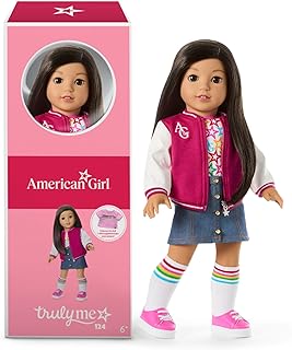 Truly Me 18-inch Doll #124 with Brown Eyes, Straight Black-Brown Hair, Light-to-Medium Skin, Ages 6+