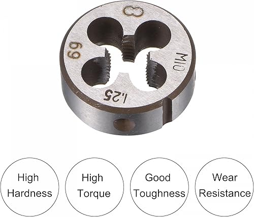 Miniatura 10 de uxcell Juego de llaves de mango de troquel, M10 x 0.75 roscado redondo y 1.181in (compatible con troqueles M10-M11) soporte de llave ajustable