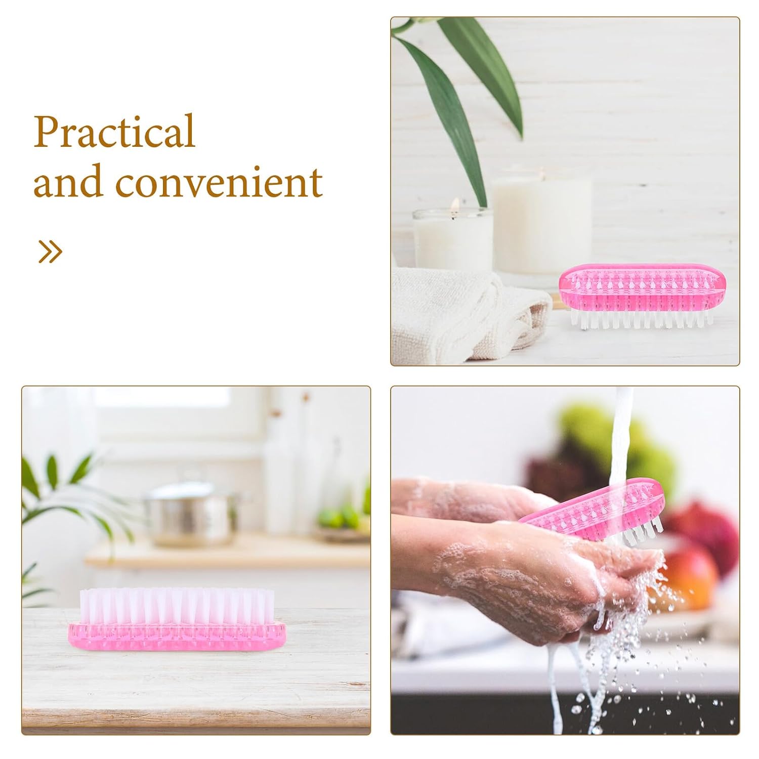 8pcs Two-sided Nail Brushes for Cleaning Nails and Dust Removal Hard Cleaning Tools with Dual-function Scrubber Small Size for Manicure Pedicure Daily Hand and Foot Care