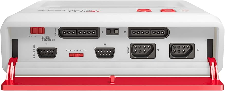 Retro-Bit Super Retro Trio HD Plus 720P 3-in-1 Console System - Red/White | Play Original NES/SNES, Super Nintendo and Sega Genesis Games