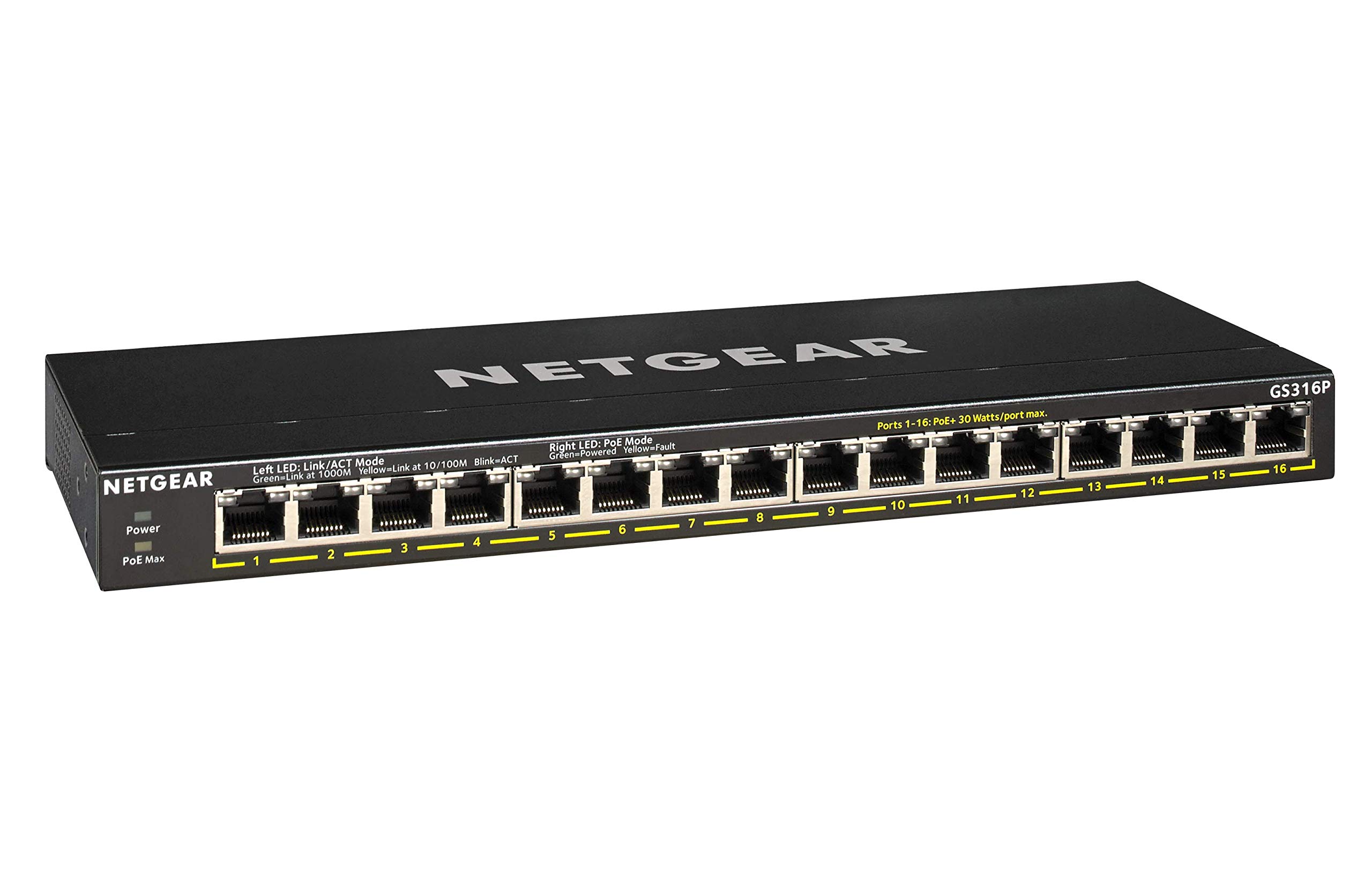 NETGEAREthernet Unmanaged PoE Switch GS316P-100NAS