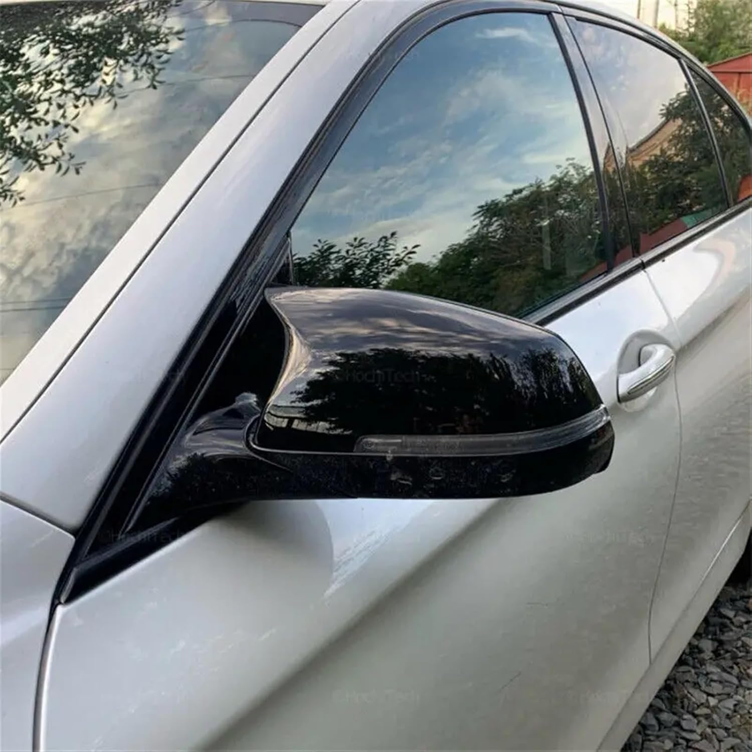 Compatible For BMW 5 6 7 Series F10 F11 F18 F07 F12 F13 F06 F01 F02 Car Rearview Side Mirror Cover Wing Cap Sticker Exterior Door Case Trim (Color : Gloss Black)