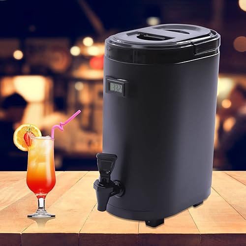 Miniatura 5 de Dispensador de bebidas aislado con termómetro, contenedor de bebidas calientes y frías de acero inoxidable 304 de grado alimenticio para fiestas,
