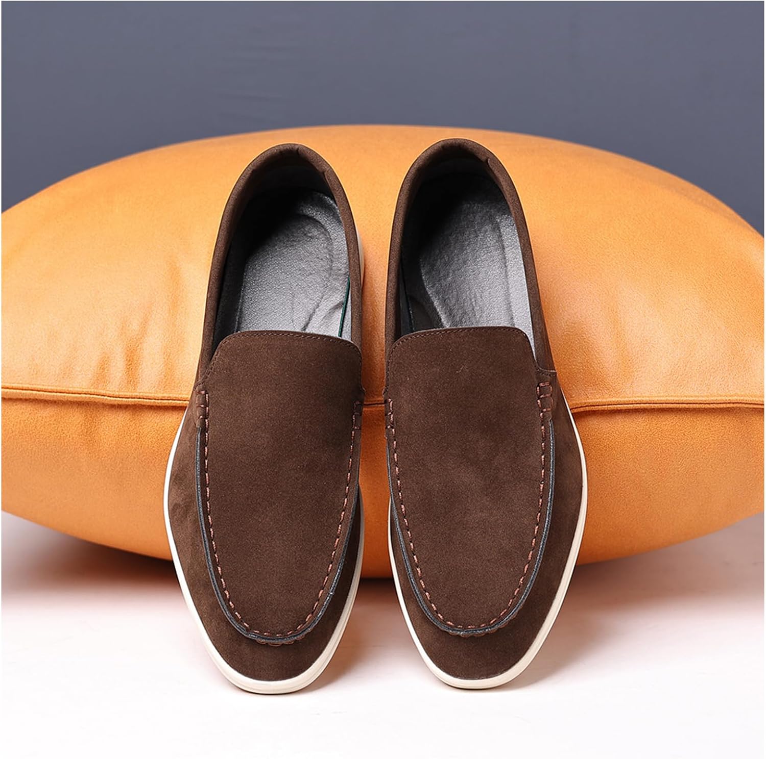 Suede Loafers for Men Slip-On Casual Dress Shoes Lightweight Walking Moccasins with Comfort Sole for Office Work Daily Travel Shoes - Image 2
