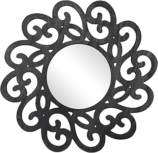 Round Mirror Circle Black Circular Mirror 12 Inch Wood Framed Wall Mounted  Hang - Compare price