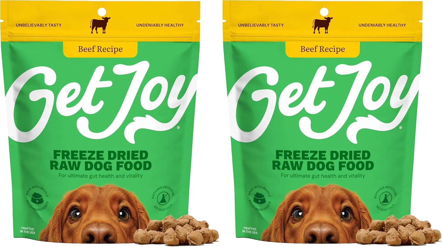 Get Joy Freeze Dried Dog Food, Beef Recipe, 4oz Bag (Pack of 2)