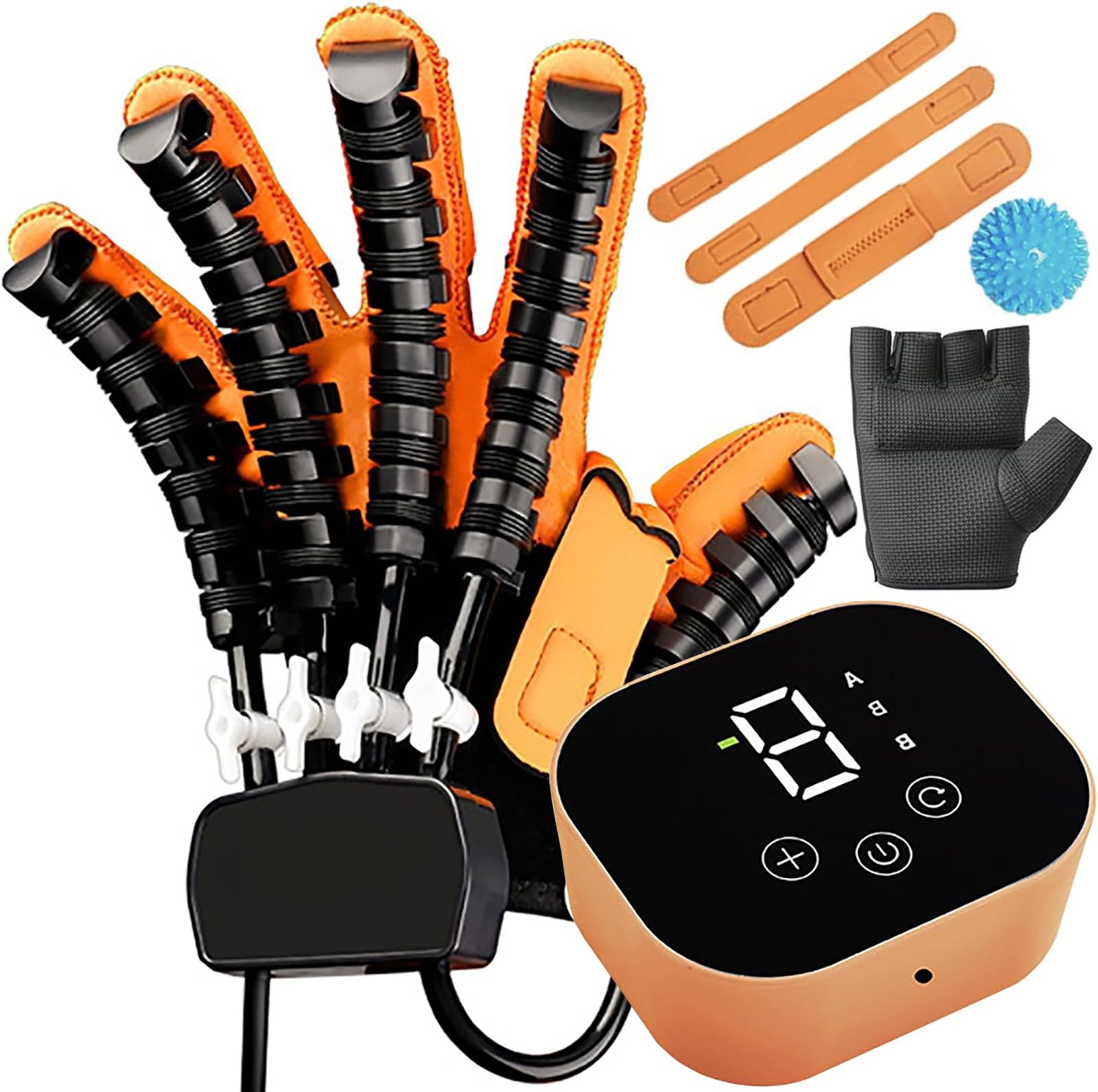 Rehabilitation Robot Gloves Hemiplegia Hand Stroke Recovery Equipment, Robot Hand Glove Finger Trainer with Strength Adjustment, Multiple Training Modes