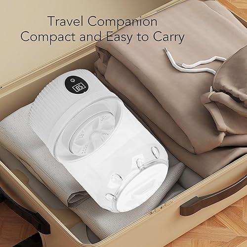 Miniatura 5 de Pssopp Lavadora portátil, mini lavadora de ropa interior recargable de 3000 mAh, operación silenciosa para viajes, dormitorio, apartamento, uso