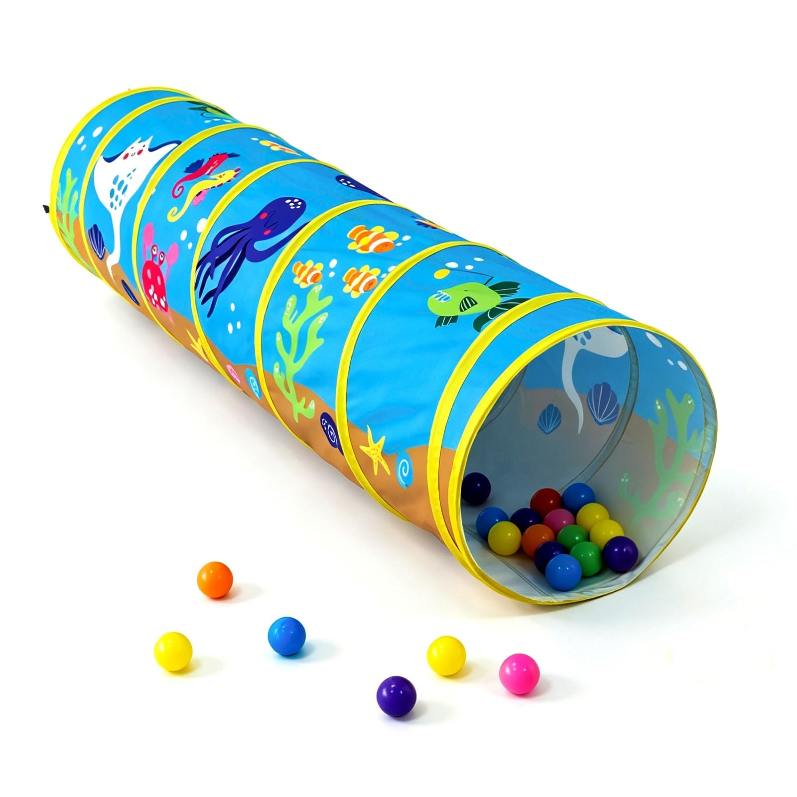 Toddler Tunnel，Pop Up Kids Play Tunnel（Marine Life Series）