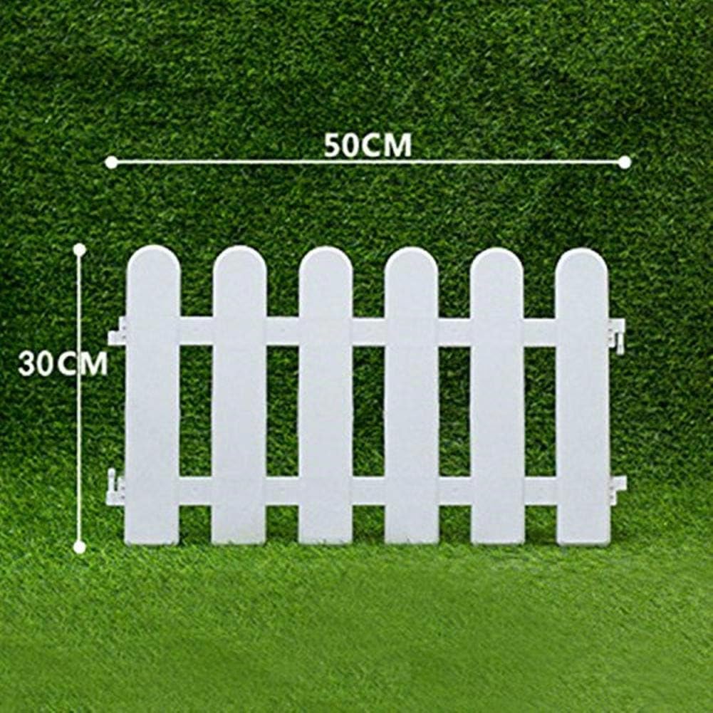 Ieve 4 pcs Blanc Clôture plastique Décoration d'arbre de Noël Surround 4 x longueur 50 cm = 200 cm fête de mariage Décoration miniature Home Garden