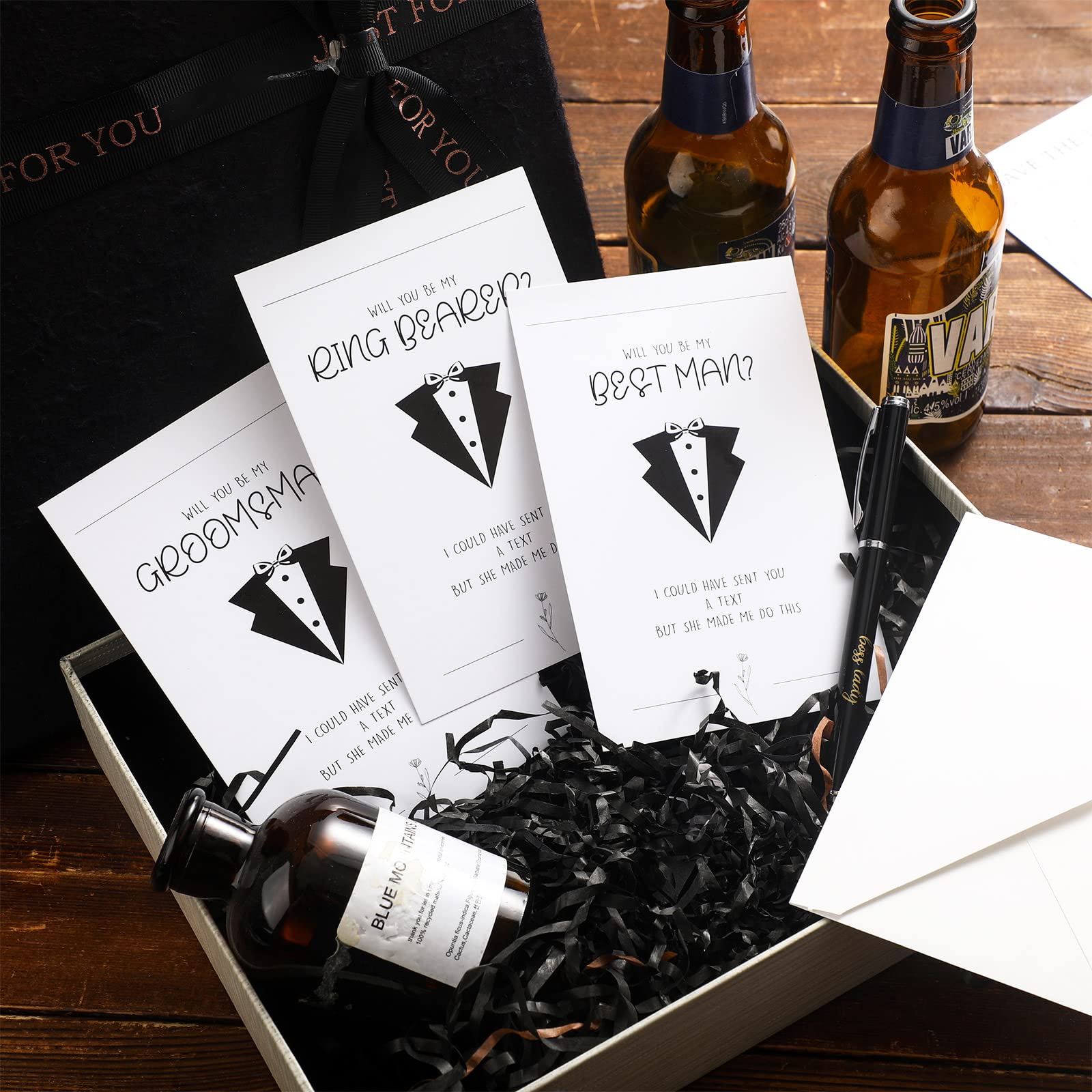 Juego De 10 Tarjetas Para Pedir Padrinos De Boda - Incluye Sobres, Diseño Plano, Para Propuesta Formal
