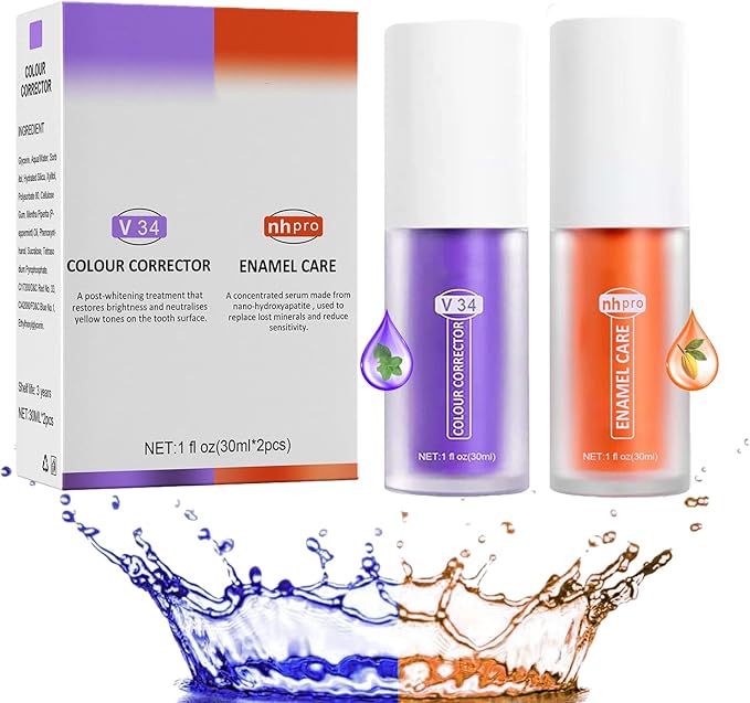 v34 colour corrector serum purple toothpaste