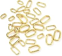 Vista 1 de Conector de collar de cierre ovalado relleno de oro de 18 quilates, cierres de resorte, llavero, mosquetón, cierres de bloqueo incluidos