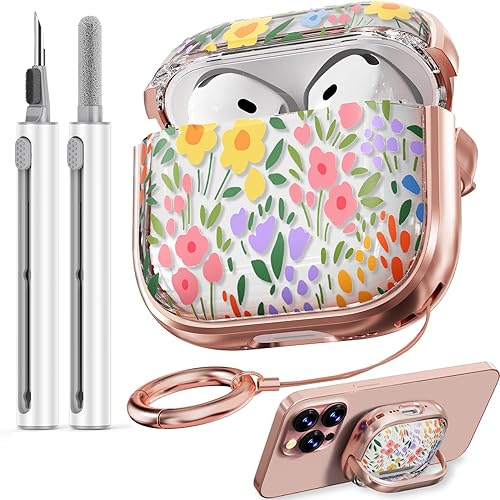 Miniatura 47 de Inesore Funda rígida para AirPods Pro de 2ª generación con candado, diseño de flores, lindo AirPod Pro 2, fundas rígidas para iPod Pro para mujeres