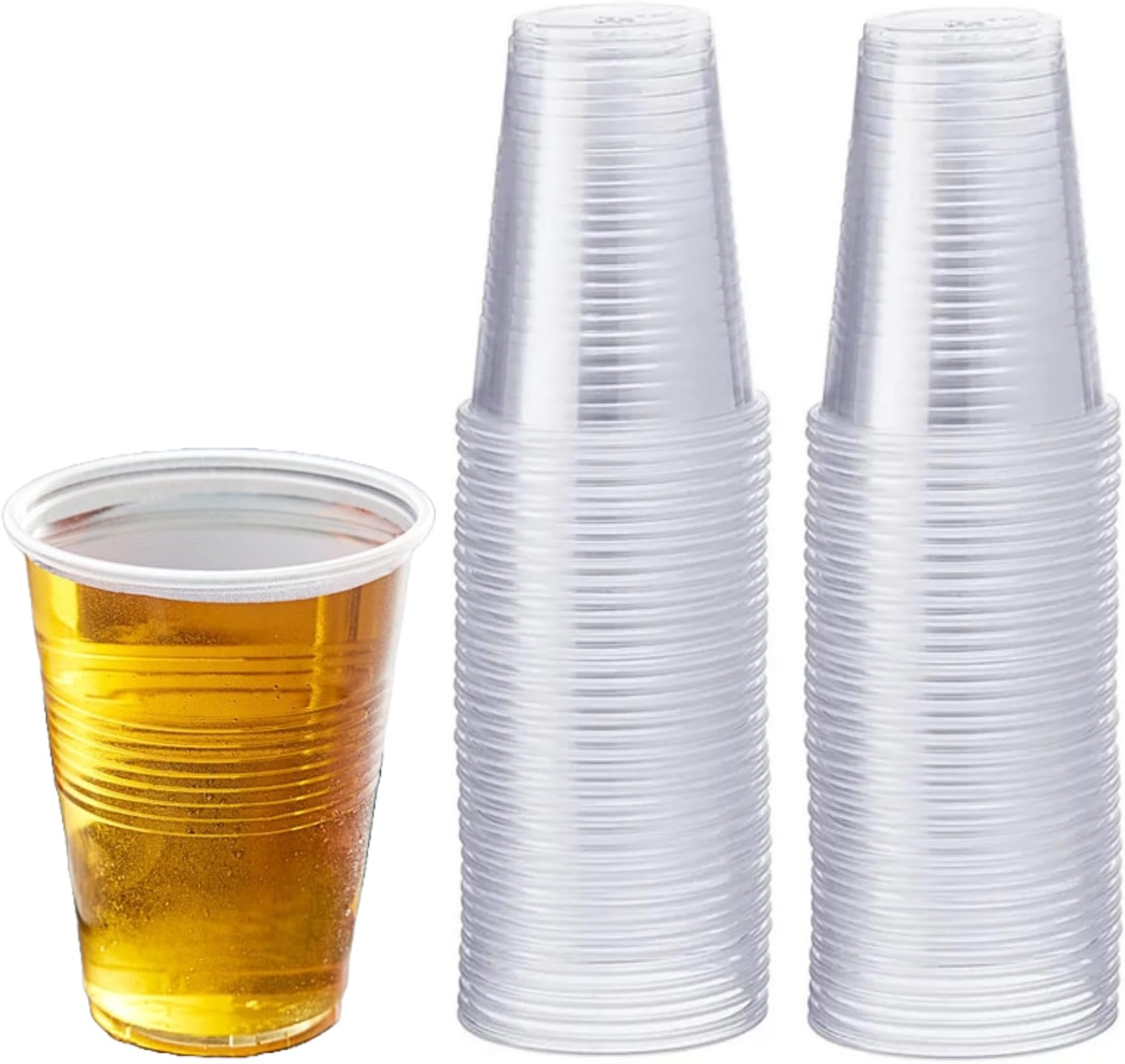 Clear Plastic Glasses Disposable Plastic Cups for Cold Drinks, Parties & Events | Essential Drinkware for Everyday Use - Pack of 100-180cc / 7 Ounce