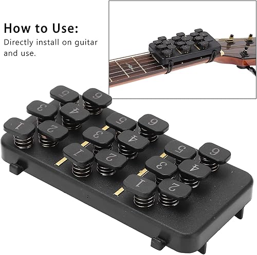 Miniatura 3 de Guitar Aid - Sistema de aprendizaje de acordes  Herramienta de tono claro sin dolor con 18 botones, 110 acordes y 6 para entrenamiento, clase,