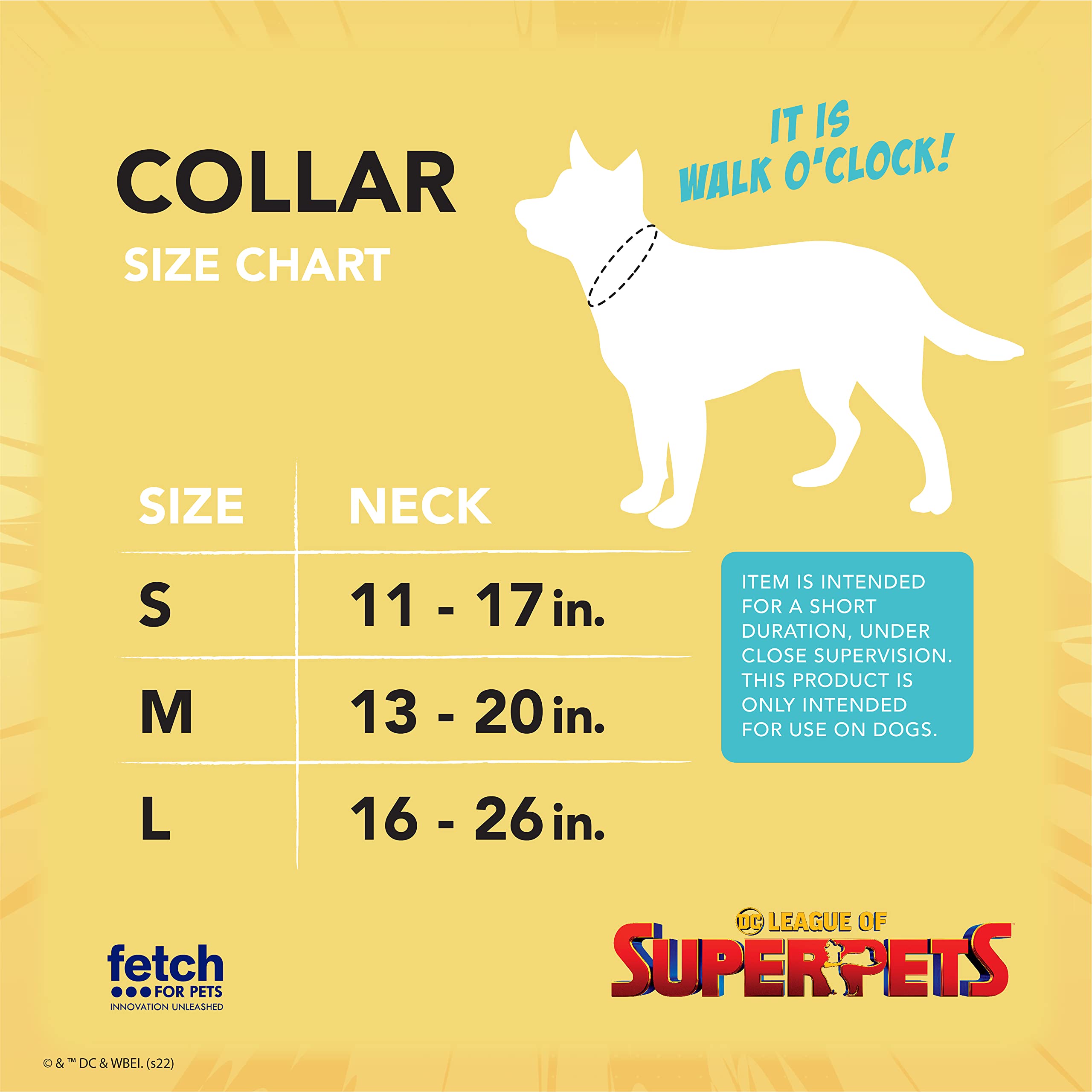 DC League of Super-Pets Krypto Superman - Collar para perro, mediano, con licencia oficial, anillo en D para correa