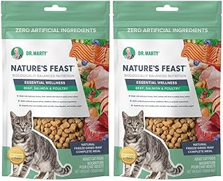 Dr. Marty Nature's Feast Essential Wellness Beef, Salmon and Poultry Dry Cat Food 5.5 oz (2 Pack)