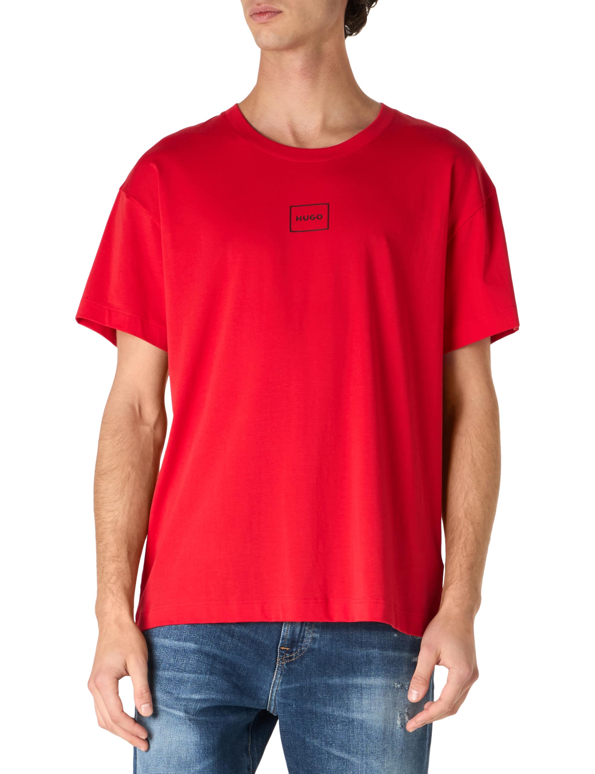 HUGO Men's Laze Loungewear_T_Shirt, Open Pink693, L
