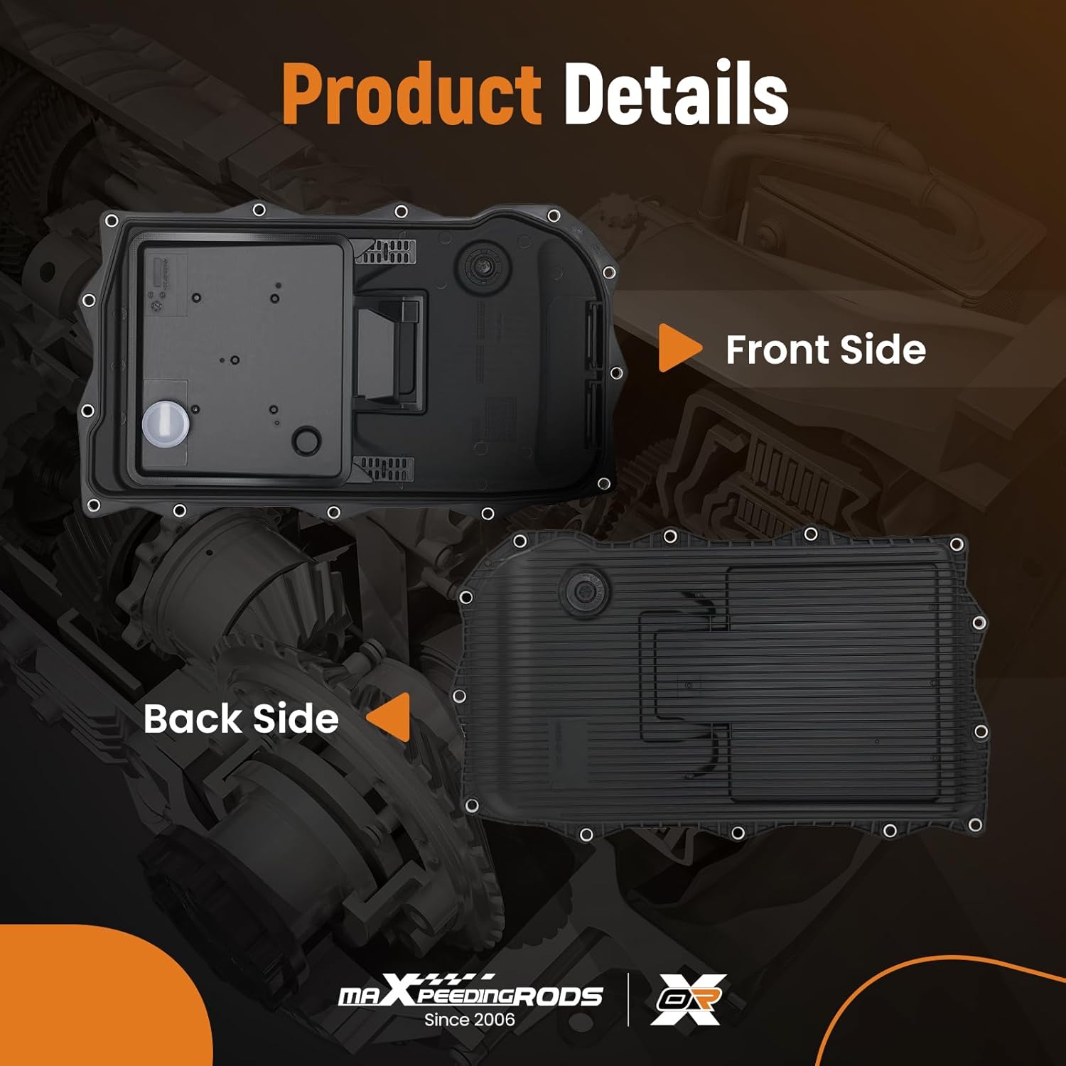 maXpeedingrods Transmission Oil Pan for BMW328i 330i 320i 335i 340i 528i 535i 550i 530i 540i X5 X3 X6 X1, for Ram 1500, for Dodge Charger Challenger, 8-Speed Automatic Transmission 24118612901