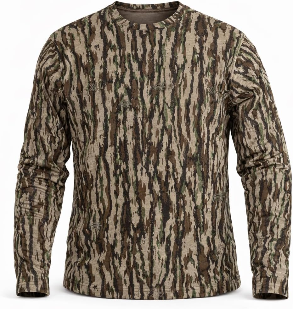 Realtree Men’s Long Sleeve Button Down Camp Shirt – Midweight, Cotton, Breathable Outdoor Shirt for Hunting and Fishing