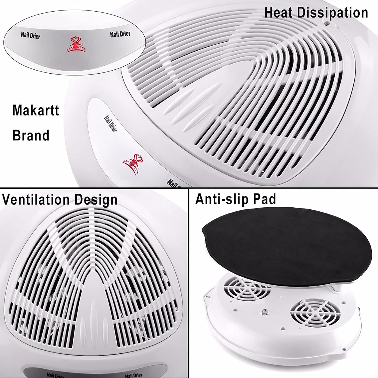 Professional Air Nail Fan Blow Dryer Machine Automatic Sensor Warm Cool Breeze Salon Nail Art Gel Polish Dryer No Harm to Hands Feet