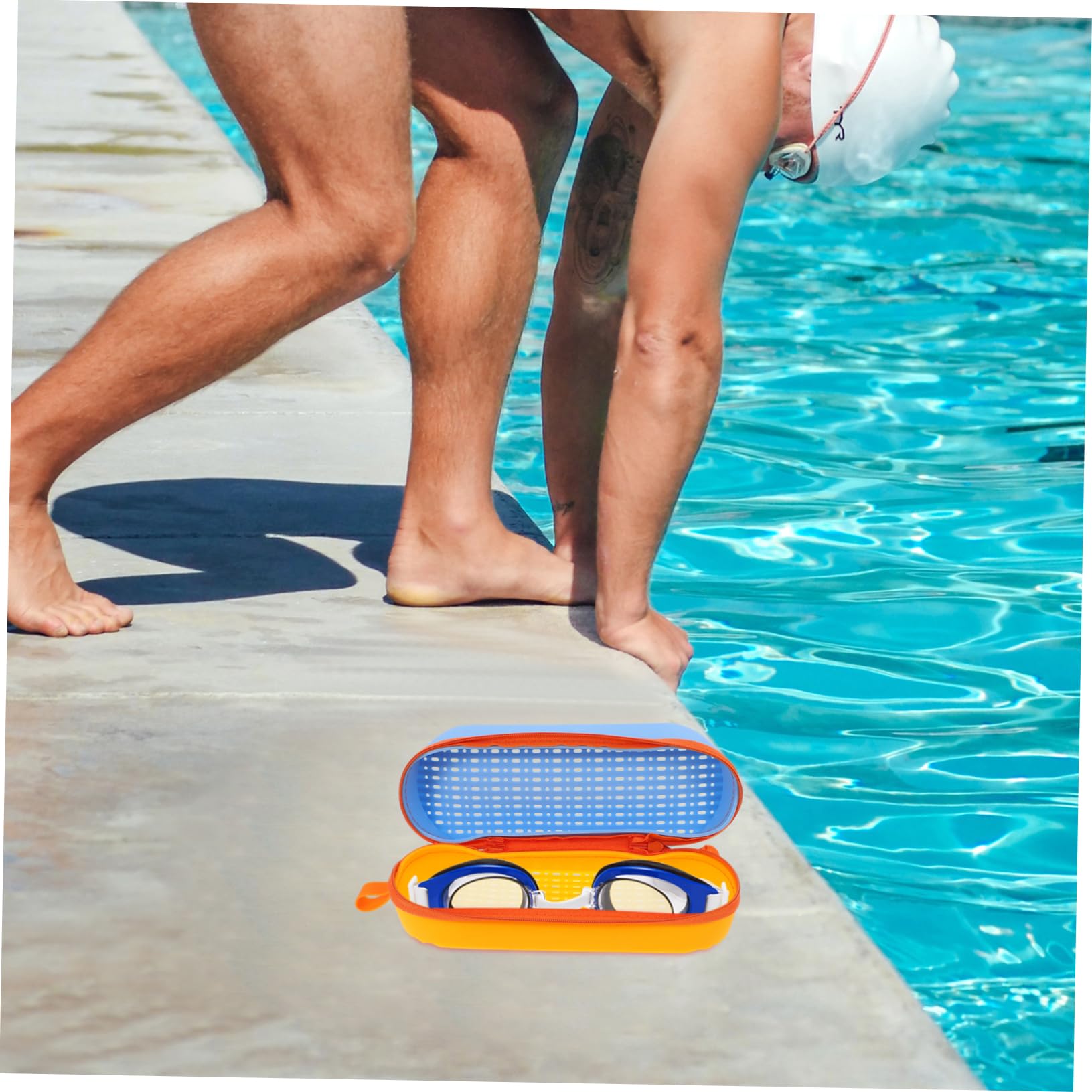 INOOMP Schwimmbrillen Aufbewahrungsbox Brillen Trageboxen Aufbewahrungsboxen Schwimm Caryying Boxen Silikon etuis Farbige Aufbewahrungsboxen