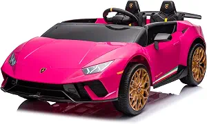 24V Lamborghini Huracan Electric Ride-On Car for Kids, Pink