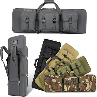 DULCE DOM 32/36/42/48/52" Double Rifle Case Soft Gun Bag w/Pistol Storage